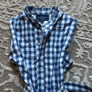 KJP blue gingham sundress with belt